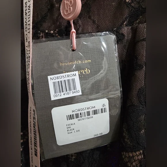 House Of CB Escala black lace midi dress L NWT - Picture 8 of 8